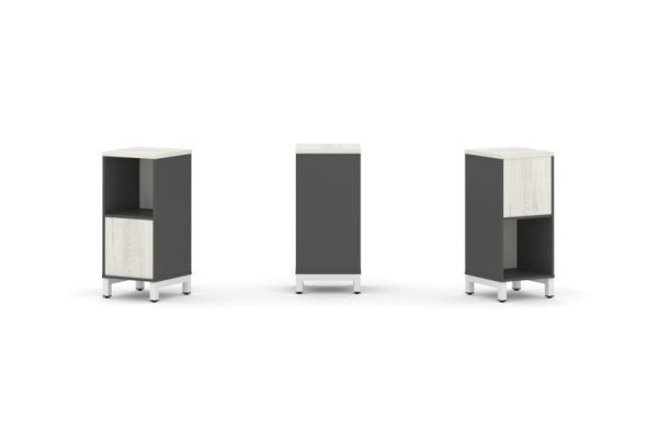 Набор стеллажа 2-х сторонний, 2 яруса SN.NSD-211 (387х400х881) (Антрацит/Дуб Наварра/Металл Белый)