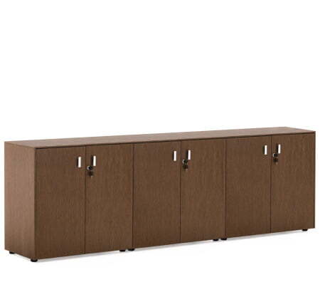 EXE Шкаф H82, 6 дверей (Орех/Хром)