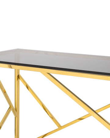 Консоль АРТ ДЕКО 120х40 золото стекло smoke (Консоль Арт Деко черный)