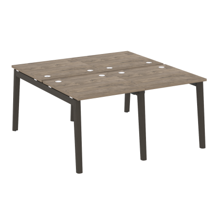 Рабочая станция на деревянных опорах Onix Wood OW.D.RS-4.0.8 1560x1635x750 (Тиквуд Темный/Дуб Темный)