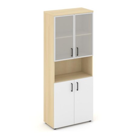 Шкаф высокий широкий SN.STS.E-106 (796х400х1982) (Акация Лорка/Белый/Сатин)