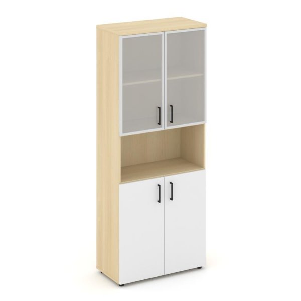 Шкаф высокий широкий SN.STS-106 (796х400х1982) (Акация Лорка/Белый/Сатин)