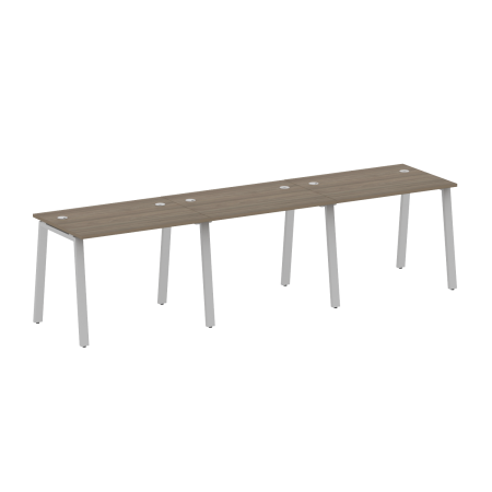 Рабочая станция на 3 рабочих места на А-образном м/к Metal System Style БА.СМ-3.1 3000x720x750 (Вяз/Серый металл)