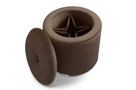 Пуф Round с ящиком для хранения (400x400x410) Коричневый (Коричневый)