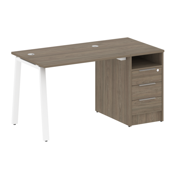 Рабочая станция Metal System Style БА.РС-СТП-1.1 1412x720x750 (Вяз/Белый металл)