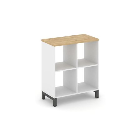 Каркас стеллажа 2 яруса SN.KS-220 (754х400х881) (Белый/Тиквуд Светлый/Металл Антрацит)