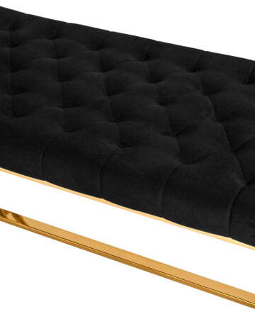 Банкетка-скамейка БРУКЛИН велюр черный сталь золото (Банкетка Бруклин черный)