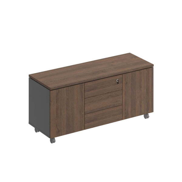 Тумба для оргтехники City СИ 262 1420x520x650 (Дуб гладстоун / Антрацит премиум / Дуб гладстоун)