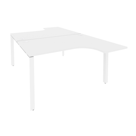 Рабочая станция на П-образном м/к Onix O.MP-D.SA-3 1380x2395x750 (Белый Бриллиант/Белый Металл)