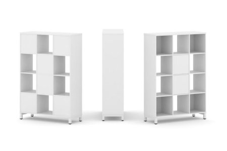 Набор стеллажа 1 сторонний, 4 яруса SN.NS-431 (1121х400х1615) (Белый/Металл Белый)