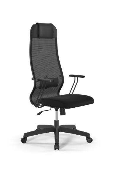 Кресло для руководителя Метта Sit 10 B1-111T - X2+UMF(X1) /Ub00/Wh00/T1bp-b(M09.B02.G15.W01) (Черный)