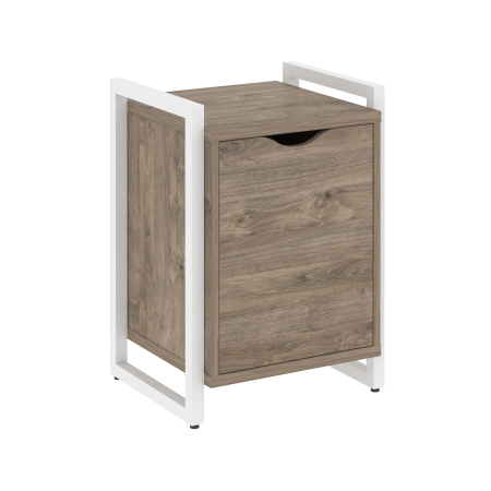 Тумба на регулируемых опорах с распашным фасадом VR.L-T2.O 500x460x719 (Тиквуд Темный/Белый металл)