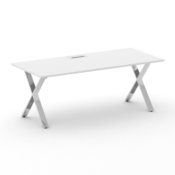 Стол руководителя Cross CRF.SR-2 (2000x900x750) (Белый F | Нерж. Сталь)