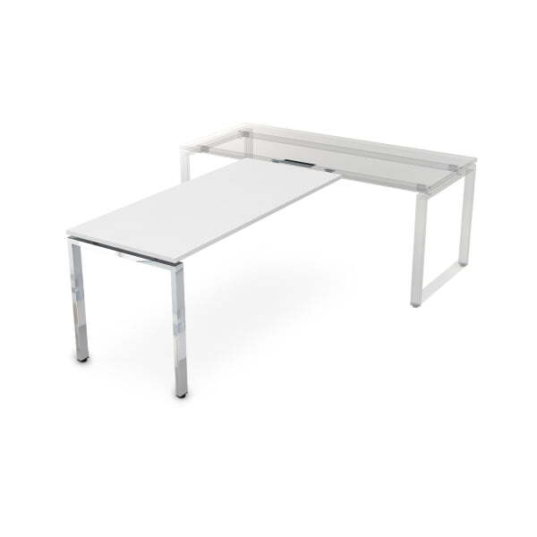 Брифинг-приставка Gloss НБП-П.008 1200x700x750 (Белый премиумХром)