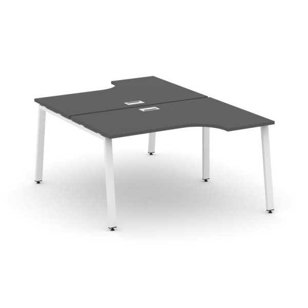 Рабочая станция эргономичная SN-6A.DRPA-011 (1380х1432/1992х750) (Антрацит/Металл Белый)