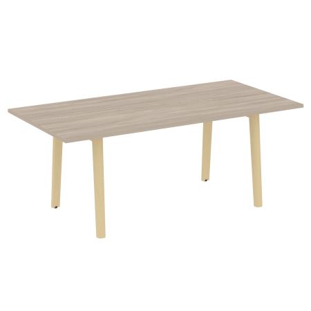 Стол переговорный на деревянных опорах Onix Wood Direct OW.PRG-19 1980x980x750 (Дуб Аттик/Дуб Светлый)