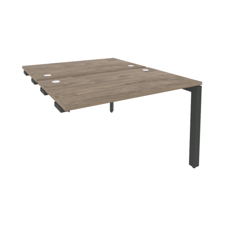 Стол-приставка двойной на П-образном м/к к опорным элем. Onix O.MP-D.SPR-2.7 1180x1475x750 (Тиквуд Темный/Черный металл)