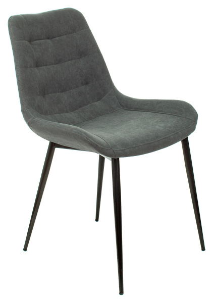 Стул для кухни KF-6 серый металл черный на ножках (KF-6/ALFA44) (Серый)