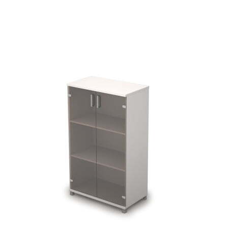 6Ш.017.3 Шкаф для документов средний со стеклом (800x450x1348) (Белый)