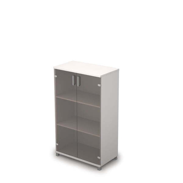 6Ш.017.3 Шкаф для документов средний со стеклом (800x450x1348) (Белый)