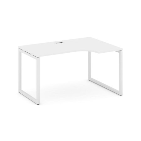 Стол рабочий эргономичный SN-4O.SPA-011(R) (1380х700/980х750) (Белый/Металл Белый)