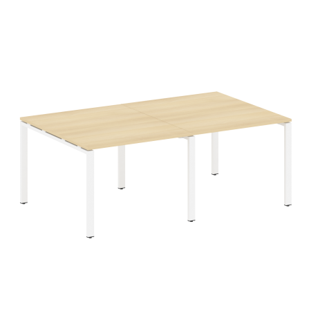 Переговорный стол 2 столешницы Metal System Style БП.ПРГ-2.1 2000x1235x750 (Акация/Белый металл)