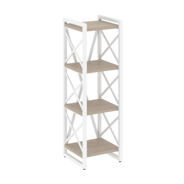 Стеллаж на регулируемых опорах-4 полки VR.L-MST.O-4.4 400x400x1280 (Дуб Аттик/Белый металл)