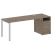 Рабочая станция с опорной тумбой Metal System Style БП.РС-СТП-1.4 2012x720x750 (Дуб Наварра/Серый металл)