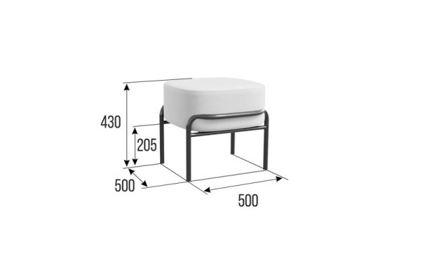 Пуф FLX-4 (Velvet Lux 72/Металл Черный)
