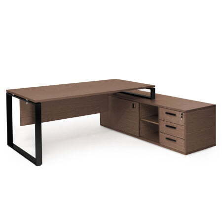 EXE Стол для руководителя L209 (Орех/Черный металл)
