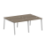 Рабочая станция на 4 рабочих места на А-образном м/к Metal System Style БА.СМ-4.1 2000x1475x750 (Дуб наварра/Серый металл)