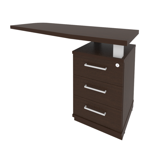 Тумба приставная с топом правая First КТP-2R 1300x500x765 (Венге)