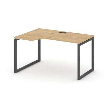 Стол рабочий эргономичный SN-4O.SPA-011(L) (1380х700/980х750) (Тиквуд Светлый/Металл Антрацит)