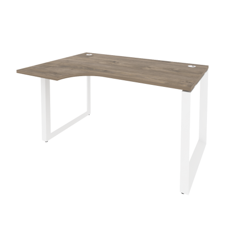 Стол эргономичный левый на О-образном м/к Onix O.MO-SA-2L 1380x980x750 (Тиквуд Темный/Белый Металл)