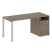 Рабочая станция с опорной тумбой Metal System Style БП.РС-СТП-1.2 1612x720x750 (Дуб Наварра/Серый металл)