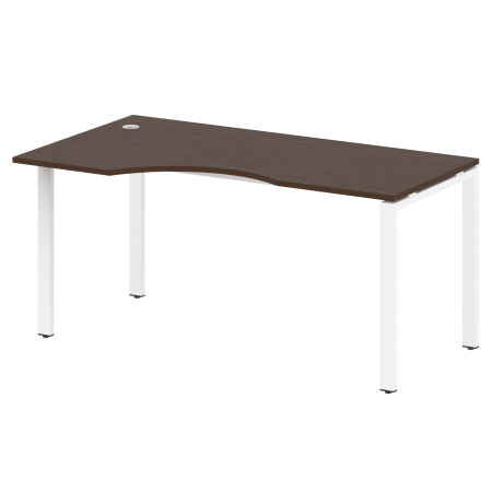 Стол криволинейный левый Metal System Style БП.СА-1 Л 1600x900x750 (Венге Цаво/Белый металл)