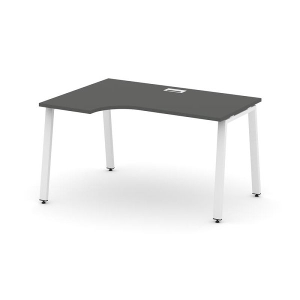 Стол рабочий эргономичный SN-6A.SPA-021(L) (1380х800/980х750) (Антрацит/Металл Белый)
