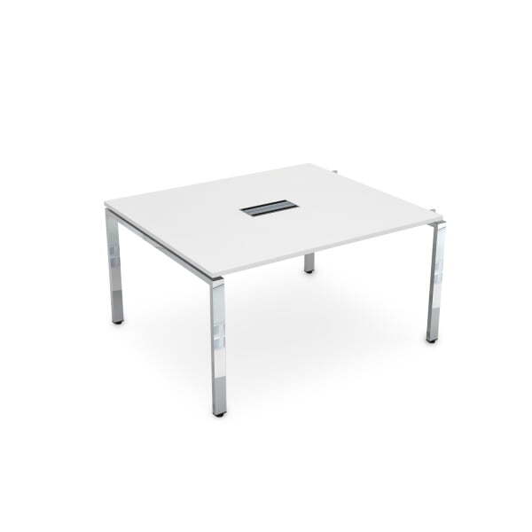 Начальный модуль Бенч-системы для переговорных столов Gloss НСПН-П.926 1200x1200x750 (Белый премиумХром)