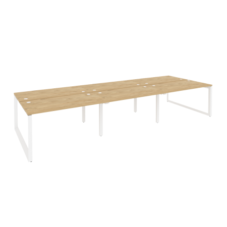 Рабочая станция на О-образном м/к Onix O.MO-D.RS-6.3.7 4140x1475x750 (Тиквуд Светлый/Белый Металл)