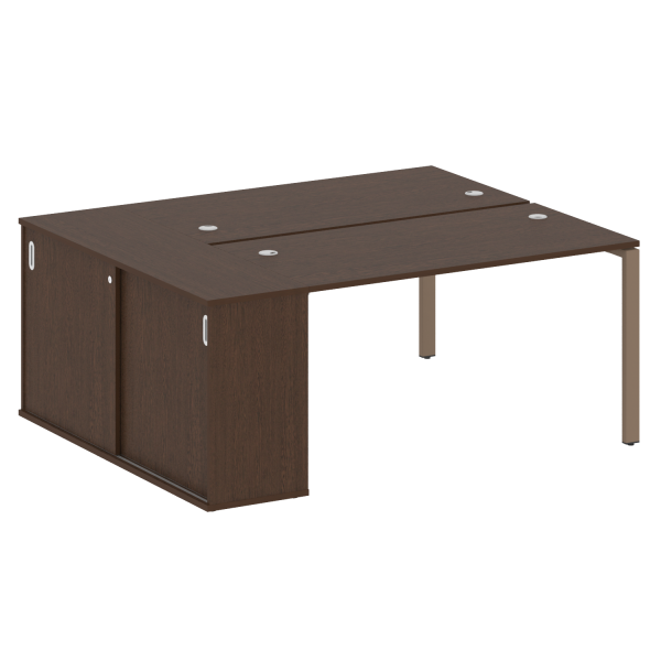 Рабочая станция с опорным шкафом-купе Metal System Style БП.РС-СШК-1.3 1810x1475x750 (Венге Цаво/Мокко металл)