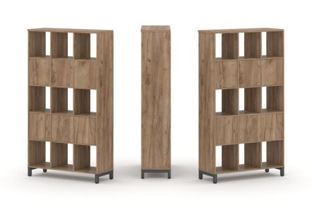 Набор стеллажа 2-х сторонний, 5 ярусов SN.NSD-531 (1121х400х1982) (Дуб Табак/Металл Антрацит)