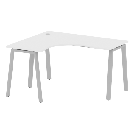Стол криволинейный левый Metal System Style БА.СА-3 Л 1400x1200x750 (Белый/Серый металл)
