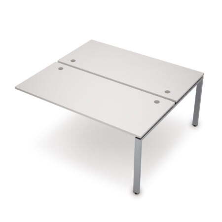 6МБК.6267 Бенч-система на 2 рабочих места, конечный модуль (1000x1235x750) (Белый/Алюминий матовый)