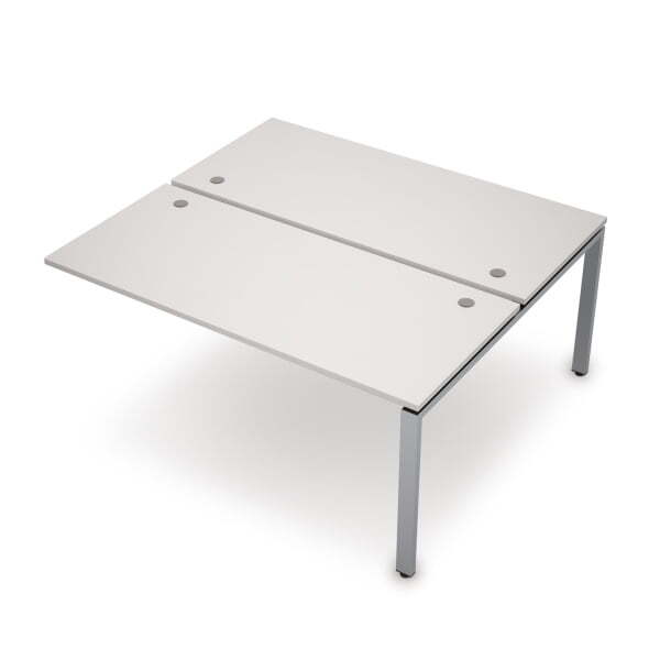 6МБК.6277 Бенч-система на 2 рабочих места, конечный модуль (1000x1435x750) (Белый/Алюминий матовый)