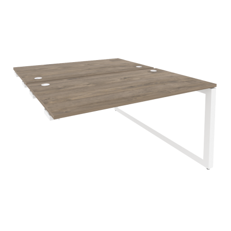 Стол-приставка двойной на О-образном м/к к опорным элем. Onix O.MO-D.SPR-3.8 1380x1635x750 (Тиквуд Темный/Белый Металл)