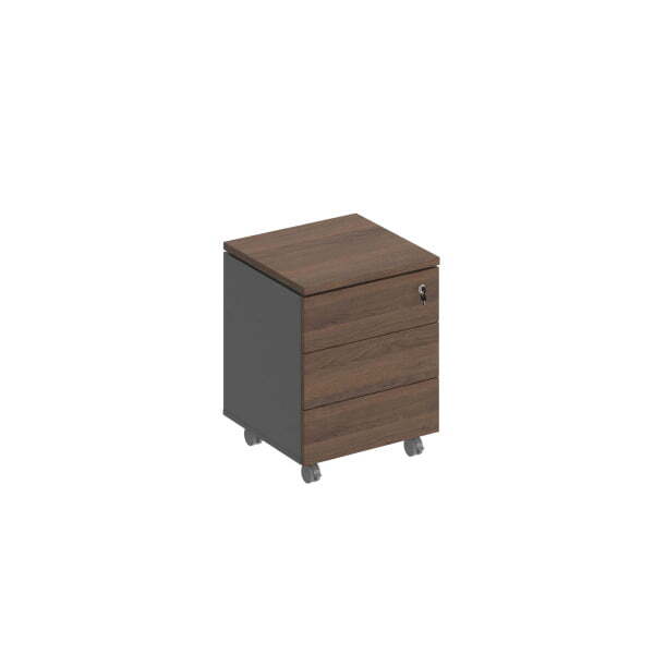 Тумба выкатная 3-ящичная с замком City СИ 213 520x500x650 (Дуб гладстоун / Антрацит премиум / Дуб гладстоун)