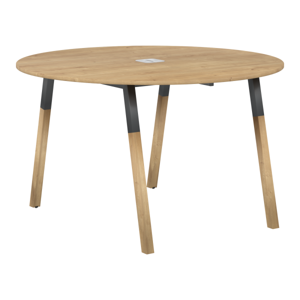 Стол для переговоров Forta FRST 1250 D=1250xx733 (Дуб Гамильтон/Черный графит)