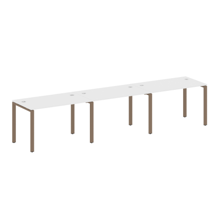 Рабочая станция на 3 раб. места Metal System Style БП.СМ-3.2 3600x720x750 (Белый/Мокко металл)