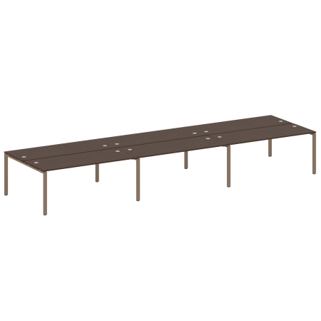 Рабочая станция на 6 раб. мест Metal System Style БП.СМ-6.5 5400x1475x750 (Венге Цаво/Мокко металл)