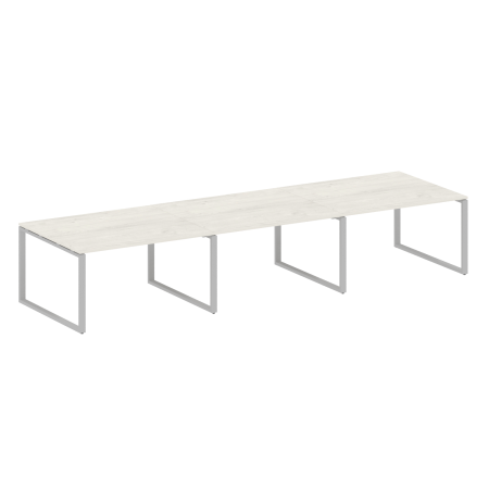 Переговорный стол 3 столешницы Metal System Style БО.ПРГ-3.3 4200x1235x750 (Дуб Наварра/Серый металл)